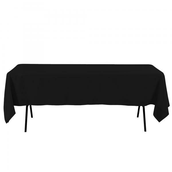 Polyester Tablecloths | Economy Rectangle Polyester Table Cover 60" X 102" – Black Polyester Tablecloths Polyester Tablecloths