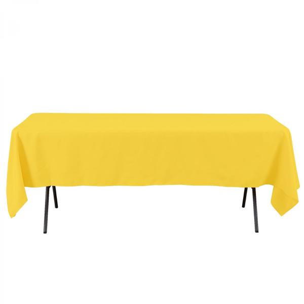 Polyester Tablecloths | Economy Rectangle Polyester Table Cover 60" X 102" – Yellow Polyester Tablecloths Polyester Tablecloths