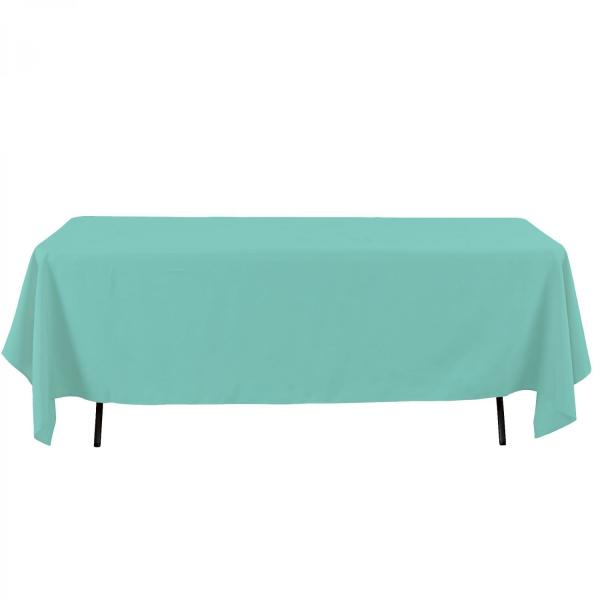 Polyester Tablecloths | Economy Rectangle Polyester Table Cover 60" X 126" – Aqua Polyester Tablecloths Polyester Tablecloths