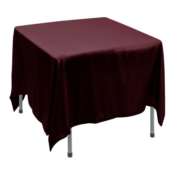 Polyester Tablecloths | Polyester Square Table Cover 90" – Burgundy Polyester Tablecloths Polyester Tablecloths