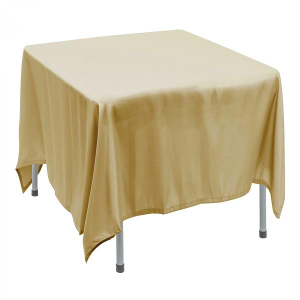 Polyester Tablecloths | Polyester Square Table Cover 90" – Champagne Polyester Tablecloths Polyester Tablecloths