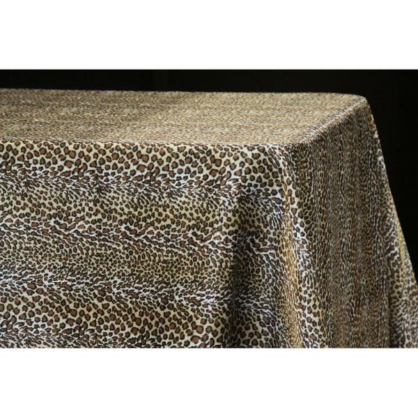 Satin Tablecloths | Sleek Satin Tablecloth 90"X132" Rectangular – Leopard Design Satin Tablecloths Satin Tablecloths