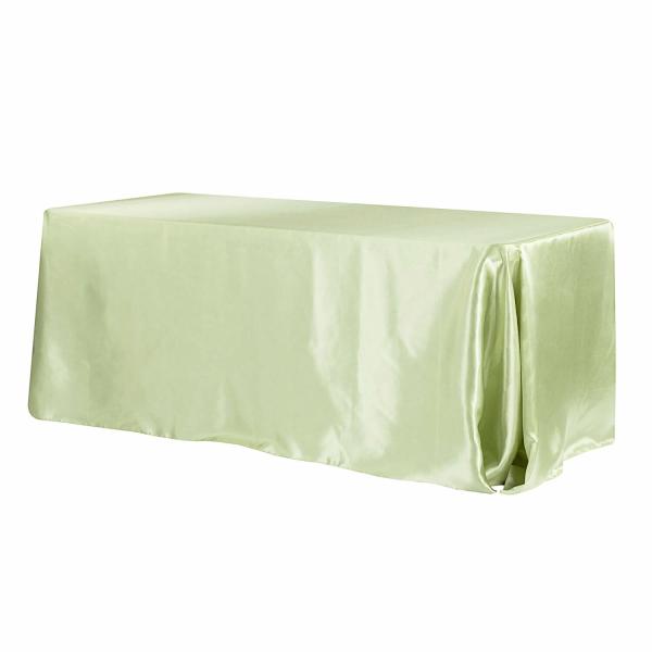 Satin Tablecloths | Sleek Satin Tablecloth 90"X156" Rectangular – Sage Green Satin Tablecloths Satin Tablecloths