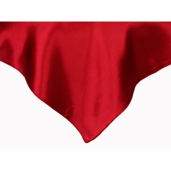 Satin Tablecloths | Sleek Satin Tablecloths 54" Square – Apple Red Satin Tablecloths Satin Tablecloths