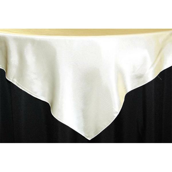 Satin Tablecloths | Sleek Satin Tablecloths 54" Square – Ivory Satin Tablecloths Satin Tablecloths