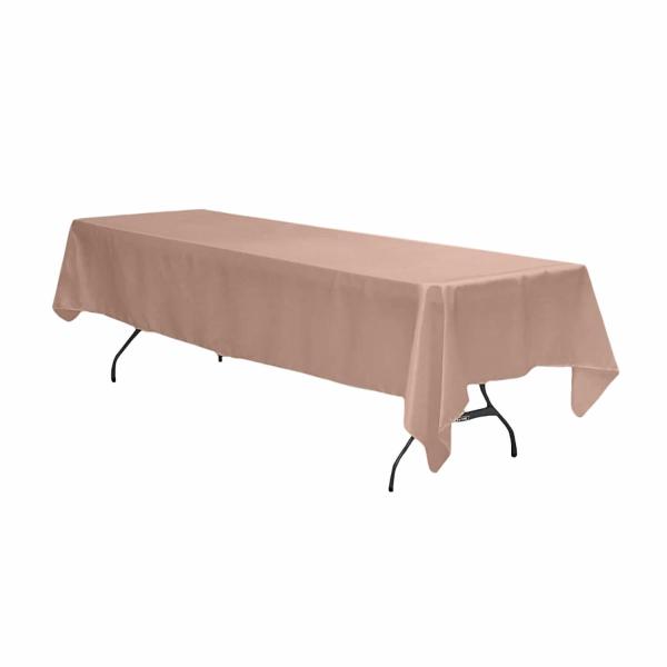 Satin Tablecloths | Sleek Satin Tablecloths 60"X120" Rectangular – Blush/Rose Gold Satin Tablecloths Satin Tablecloths