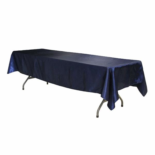 Satin Tablecloths | Sleek Satin Tablecloths 60"X120" Rectangular – Navy Blue Satin Tablecloths Satin Tablecloths