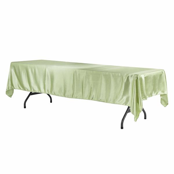 Satin Tablecloths | Sleek Satin Tablecloths 60"X120" Rectangular – Sage Green Satin Tablecloths Satin Tablecloths