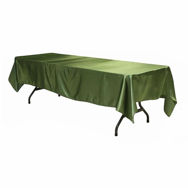 Satin Tablecloths | Sleek Satin Tablecloths 60"X120" Rectangular – Willow Green Satin Tablecloths Satin Tablecloths