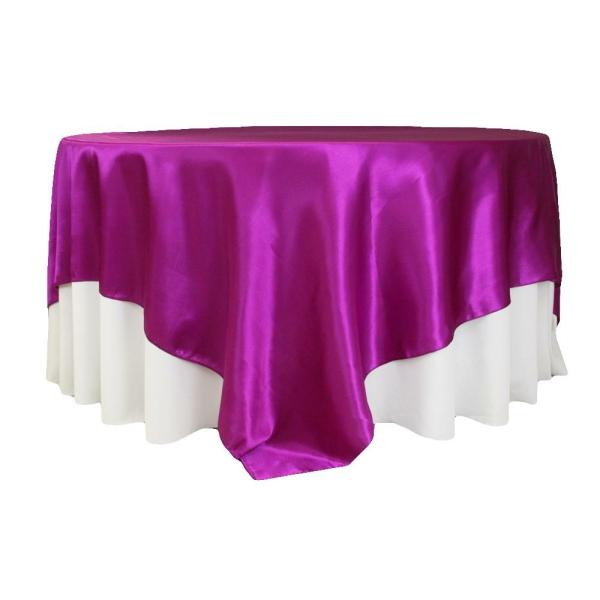 Satin Tablecloths | Sleek Satin Tablecloths 90" Square – Magenta Violet Satin Tablecloths Satin Tablecloths