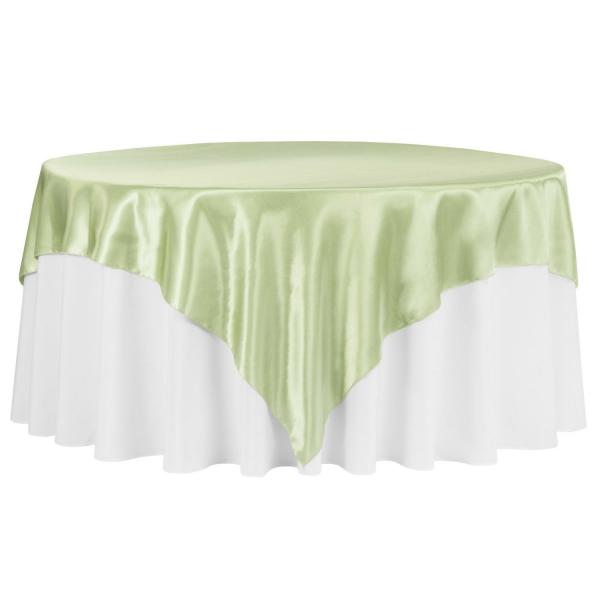 Satin Tablecloths | Sleek Satin Tablecloths 90" Square – Sage Green Satin Tablecloths Satin Tablecloths