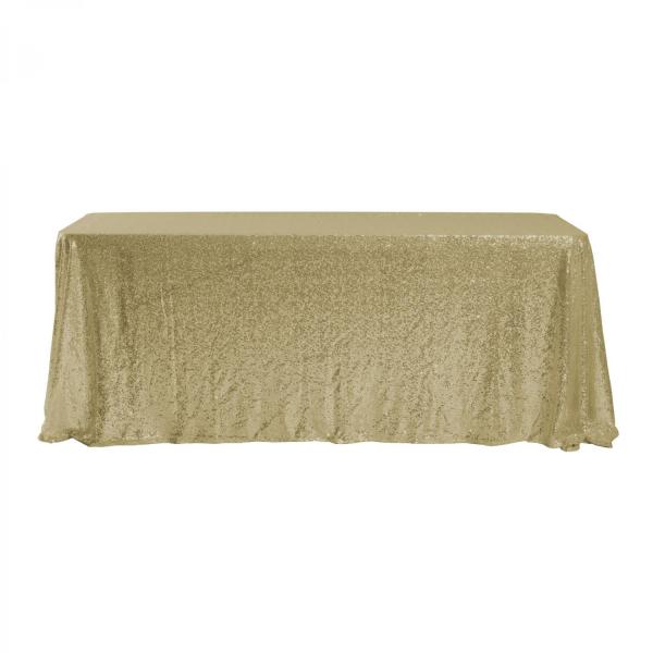 Sequin Tablecloths | Economy Rectangle Sequin Table Cover 60" X 102" – Champagne Sequin Tablecloths Sequin Tablecloths