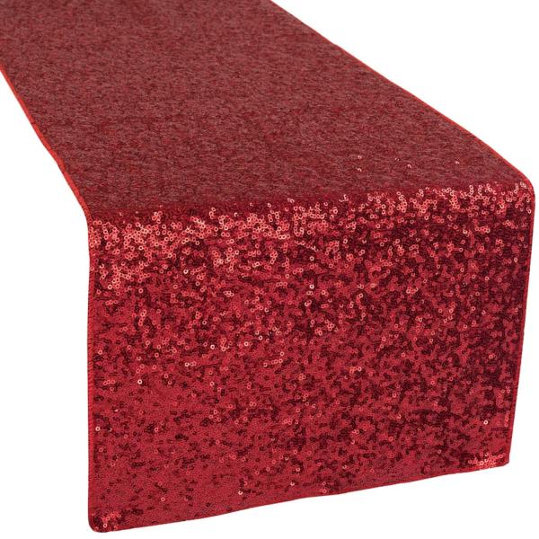 Sequin Tablecloths | Standard Sequin Table Runner – Apple Red Sequin Tablecloths Sequin Tablecloths