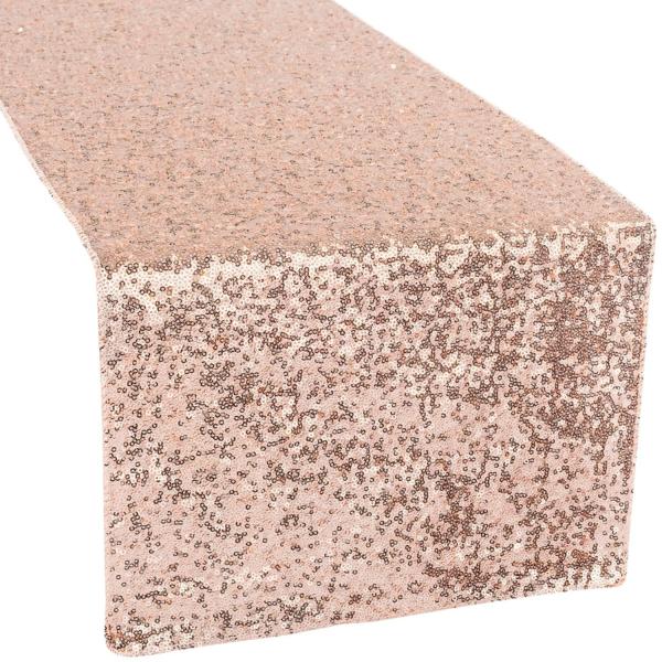 Sequin Tablecloths | Standard Sequin Table Runner – Blush/Rose Gold Sequin Tablecloths Sequin Tablecloths