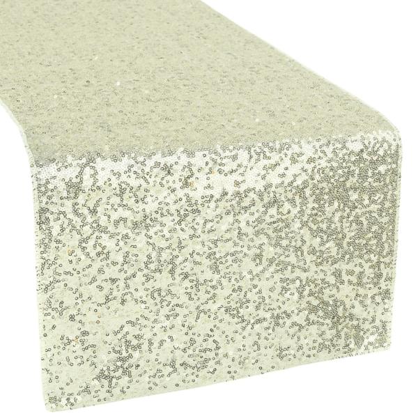 Sequin Tablecloths | Standard Sequin Table Runner – Ivory Sequin Tablecloths Sequin Tablecloths