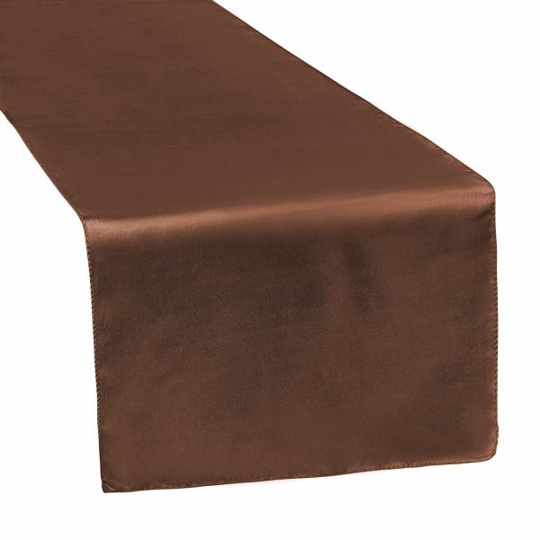 Table Runners | Sleek Satin Runner 14" X 108" – Chocolate Brown Table Linens & Table Skirts Table Runners