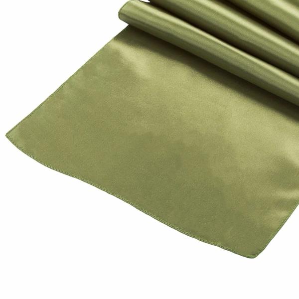 Table Runners | Sleek Satin Runner 14" X 108" – Willow Green Table Linens & Table Skirts Table Runners