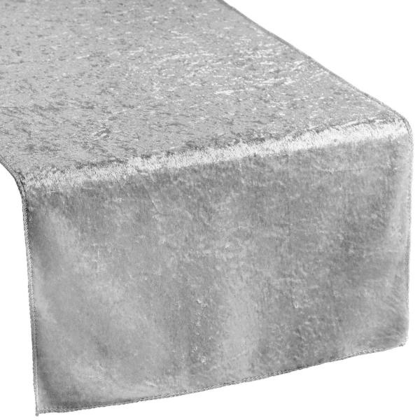 Table Runners | Velvet Table Runner – Silver Table Linens & Table Skirts Table Runners