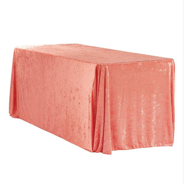 Velvet Tablecloths | Velvet 90"X156" Rectangular Tablecloth – Coral Table Linens & Table Skirts Velvet Tablecloths