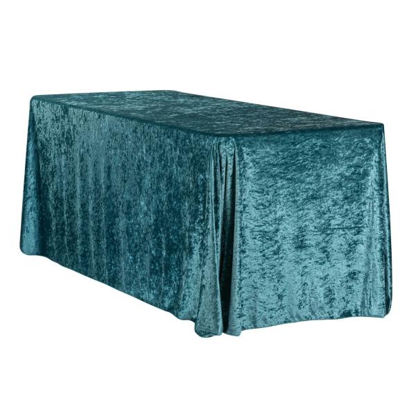 Velvet Tablecloths | Velvet 90"X156" Rectangular Tablecloth – Dark Turquoise Table Linens & Table Skirts Velvet Tablecloths