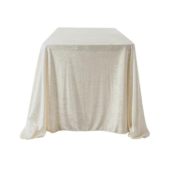 Velvet Tablecloths | Velvet 90"X156" Rectangular Tablecloth – Ivory Table Linens & Table Skirts Velvet Tablecloths