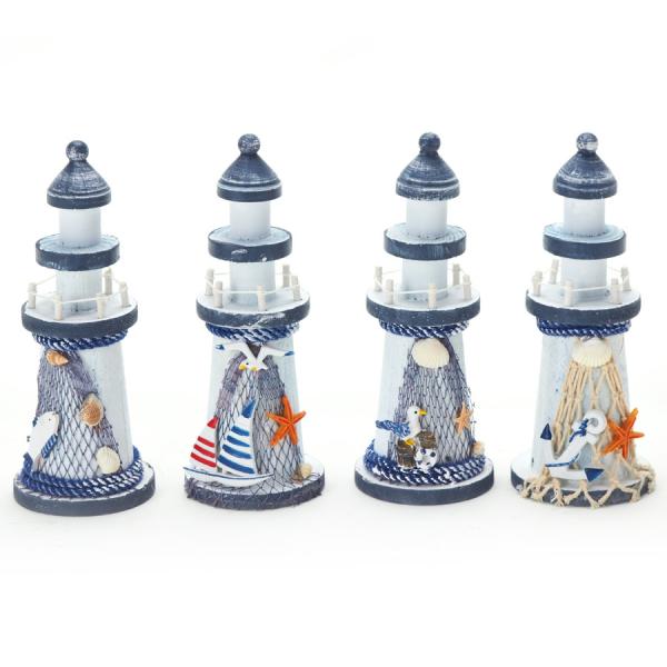 Wood | Wooden Lighthouse 4 Assorted Styles Tabletop Decor & Centerpieces Wood