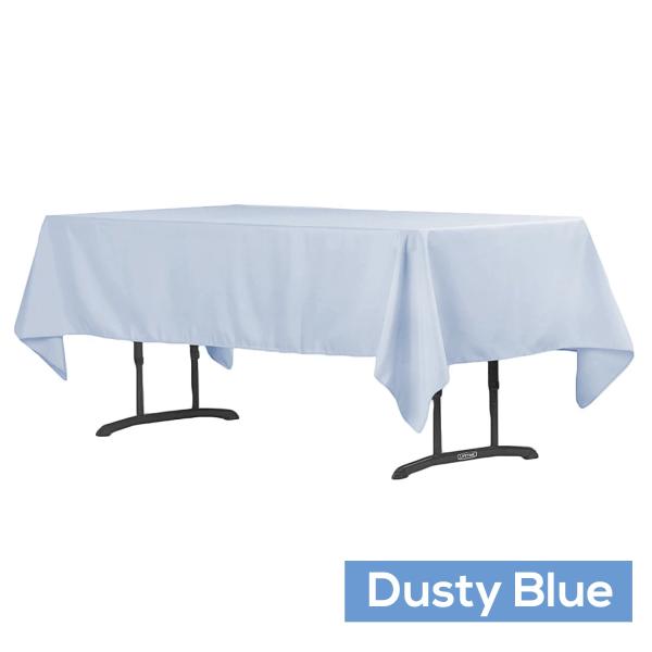 Polyester Tablecloths | 60" X 102" Rectangular 200 Gsm Polyester Tablecloth – Dusty Blue Polyester Tablecloths Polyester Tablecloths