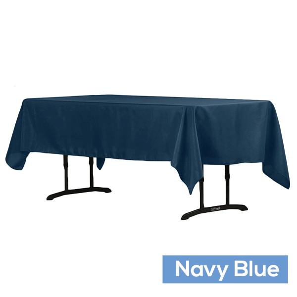 Polyester Tablecloths | 60" X 102" Rectangular 200 Gsm Polyester Tablecloth – Navy Blue Polyester Tablecloths Polyester Tablecloths