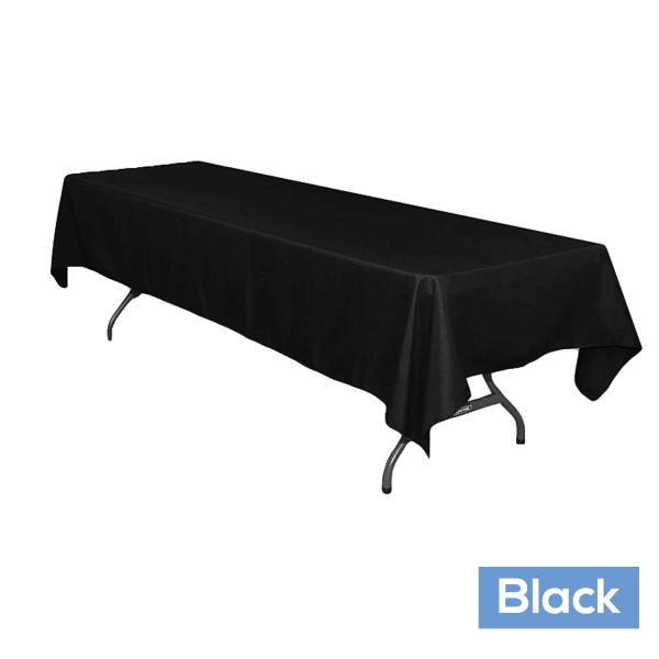 Polyester Tablecloths | 60" X 126" Rectangular 200 Gsm Polyester Tablecloth – Black Polyester Tablecloths Polyester Tablecloths