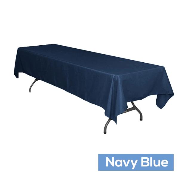 Polyester Tablecloths | 60" X 126" Rectangular 200 Gsm Polyester Tablecloth – Navy Blue Polyester Tablecloths Polyester Tablecloths