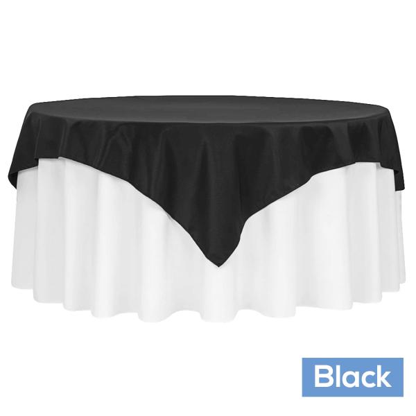 Polyester Tablecloths | 72" Square 200 Gsm Polyester Tablecloth / Overlay – Black Polyester Tablecloths Polyester Tablecloths