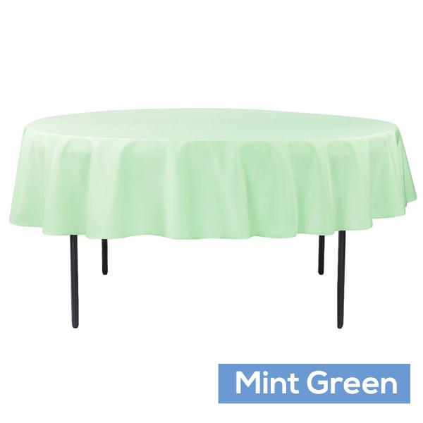 Polyester Tablecloths | 90" Round 200 Gsm Polyester Tablecloth – Mint Green Polyester Tablecloths Polyester Tablecloths