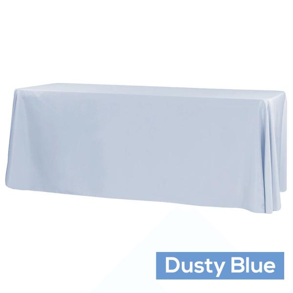 Polyester Tablecloths | 90" X 132" Rectangular Oblong 200 Gsm Polyester Tablecloth – Dusty Blue Polyester Tablecloths Polyester Tablecloths