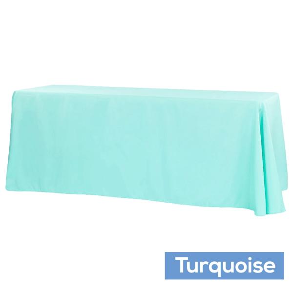 Polyester Tablecloths | 90" X 132" Rectangular Oblong 200 Gsm Polyester Tablecloth – Turquoise Polyester Tablecloths Polyester Tablecloths