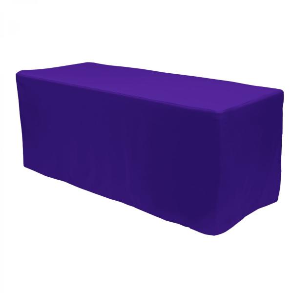 Polyester Tablecloths | Fitted Polyester Rectangular Table Cover 6Ft – Purple Polyester Tablecloths Polyester Tablecloths