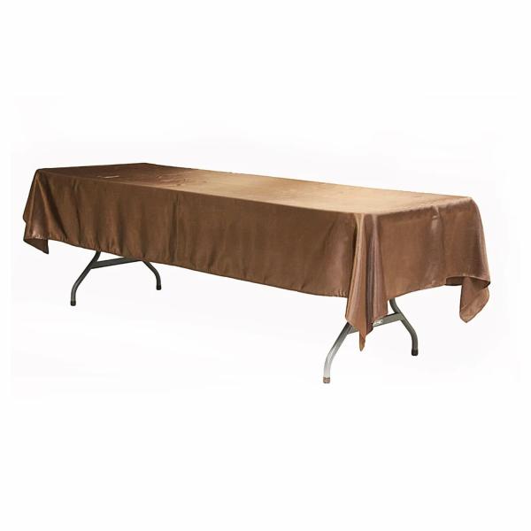 Satin Tablecloths | Sleek Satin Tablecloths 60"X120" Rectangular – Chocolate Brown Satin Tablecloths Satin Tablecloths