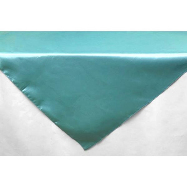 Satin Tablecloths | Sleek Satin Tablecloths 54" Square – Light Turquoise Satin Tablecloths Satin Tablecloths