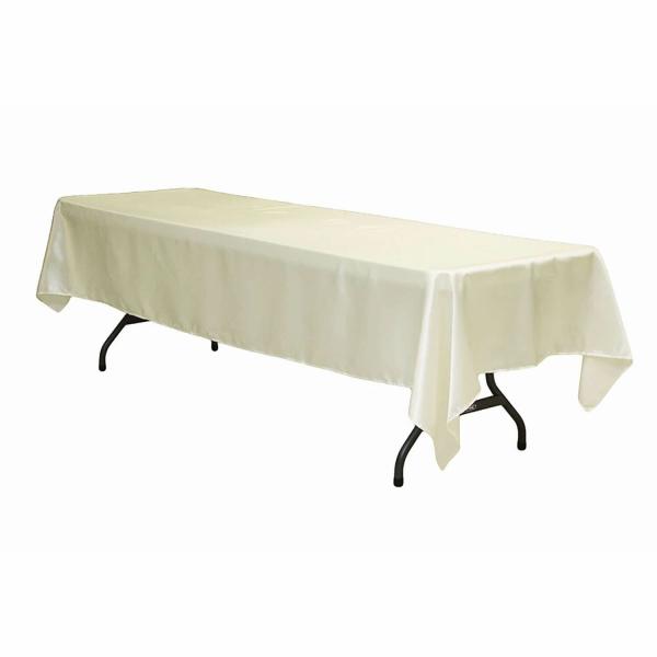 Satin Tablecloths | Sleek Satin Tablecloths 60"X120" Rectangular – Ivory Satin Tablecloths Satin Tablecloths