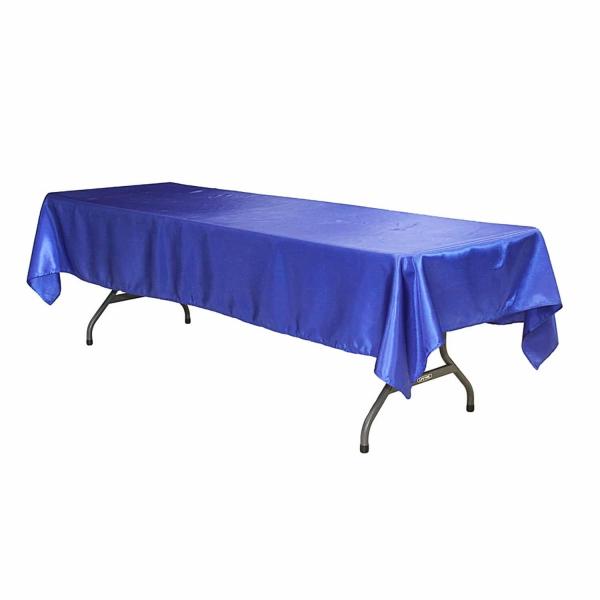 Satin Tablecloths | Sleek Satin Tablecloths 60"X120" Rectangular – Royal Blue Satin Tablecloths Satin Tablecloths