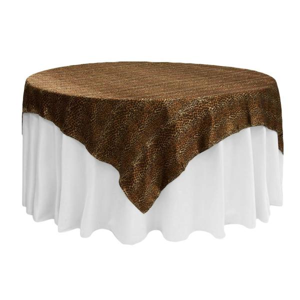 Satin Tablecloths | Sleek Satin Tablecloths 72" Square – Leopard Design Satin Tablecloths Satin Tablecloths