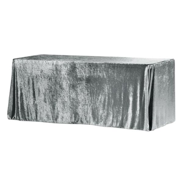 Velvet Tablecloths | Velvet 90"X156" Rectangular Tablecloth – Charcoal Table Linens & Table Skirts Velvet Tablecloths