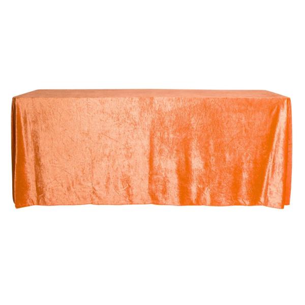 Velvet Tablecloths | Velvet 90"X156" Rectangular Tablecloth – Orange Table Linens & Table Skirts Velvet Tablecloths