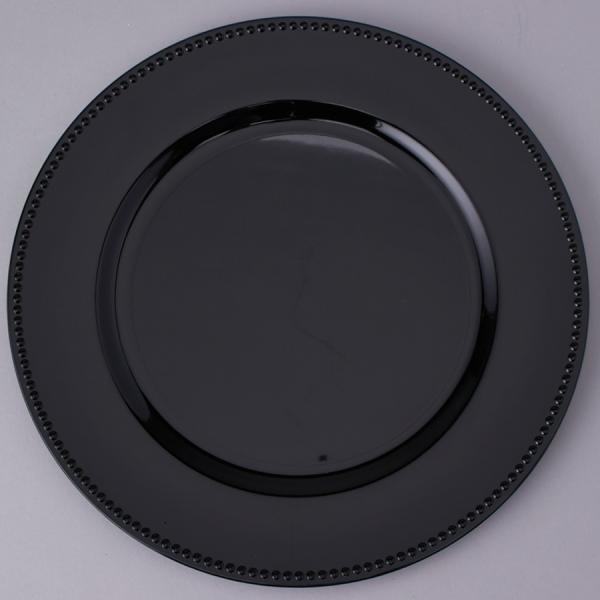 Charger Plates | Plastic Charger Plate 13" – Shiny Foil Finish – Black – 24 Pieces Charger Plates Charger Plates