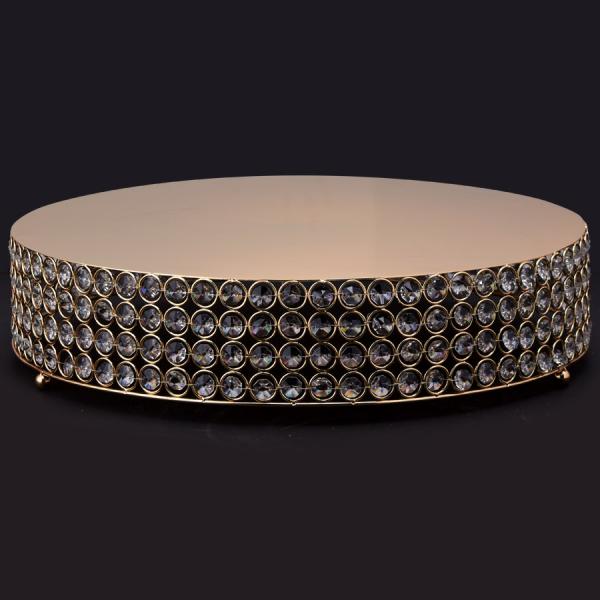 Cake & Dessert Stands | Crystal Round Cake Stand 18" – Gold Cake & Dessert Stands Cake & Dessert Stands