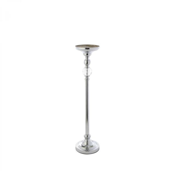 Metal Centerpieces | 26¾In Metal Centerpiece Stand With Crystal Accent – Silver Metal Centerpieces Metal Centerpieces